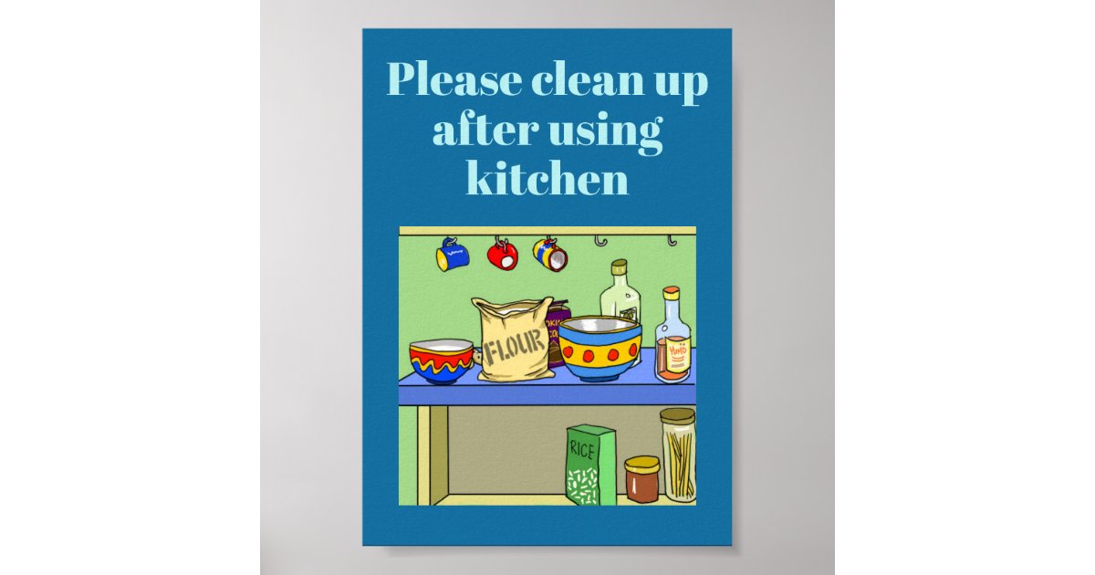 clean kitchen signs