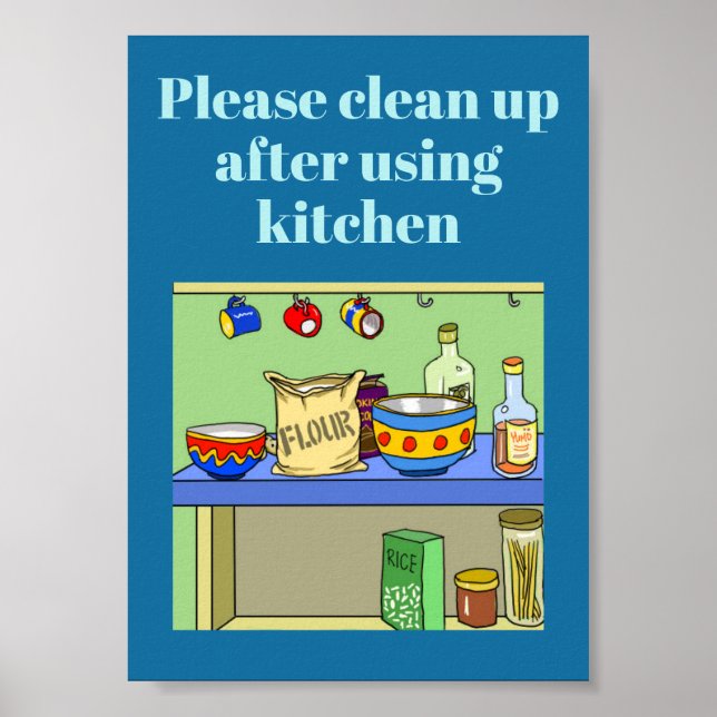 please clean up kitchen sign (Front)