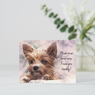 Please Come Home Soon I Miss You Terribly Postcard