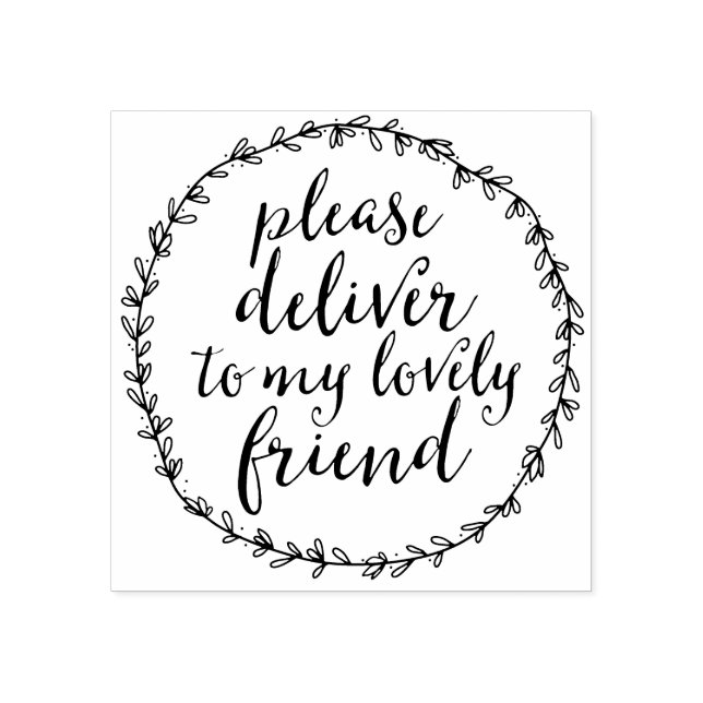 Please Deliver to my Lovely Friend Envelope Art Rubber Stamp (Imprint)