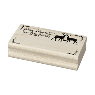 Please Deliver to Our Deer Friends Rubber Stamp
