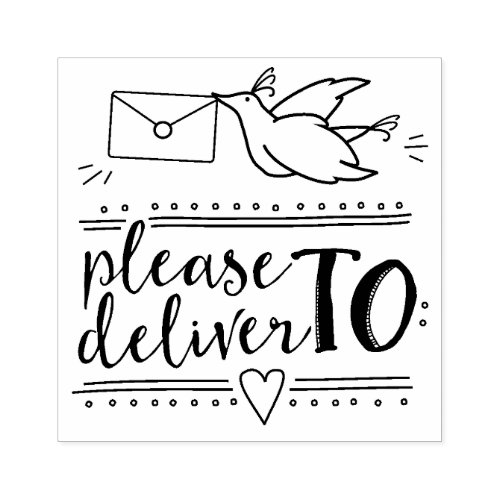 Please Deliver To Rubber Stamp Air Mail Pidgeon
