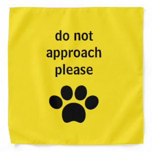 PLEASE DO NOT APPROACH FOR DOGS & CATS YELLOW BANDANA