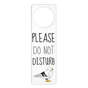 Please Do Not Disturb Beach Seagull Pigeon Bird Door Hanger
