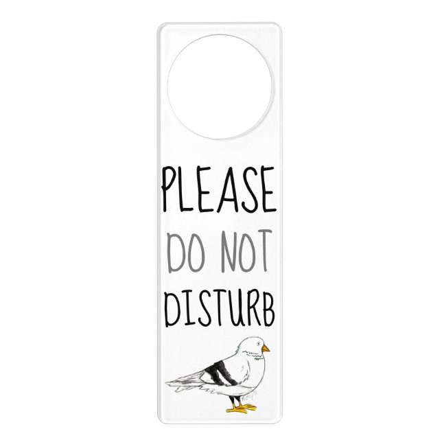 Please Do Not Disturb Beach Seagull Pigeon Bird Door Hanger (Front)
