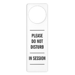 Please do not disturb in session custom text white door hanger