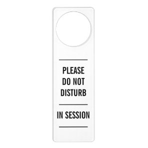 Please do not disturb in session custom text white door hanger