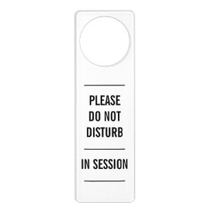 Please do not disturb in session custom text white door hanger