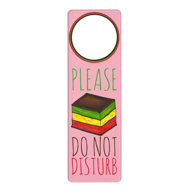 Please Do Not Disturb Italian Rainbow Cookie Door Hanger (Front)