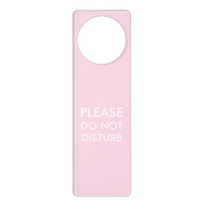 Please Do not Disturb light pink custom minimalist Door Hanger