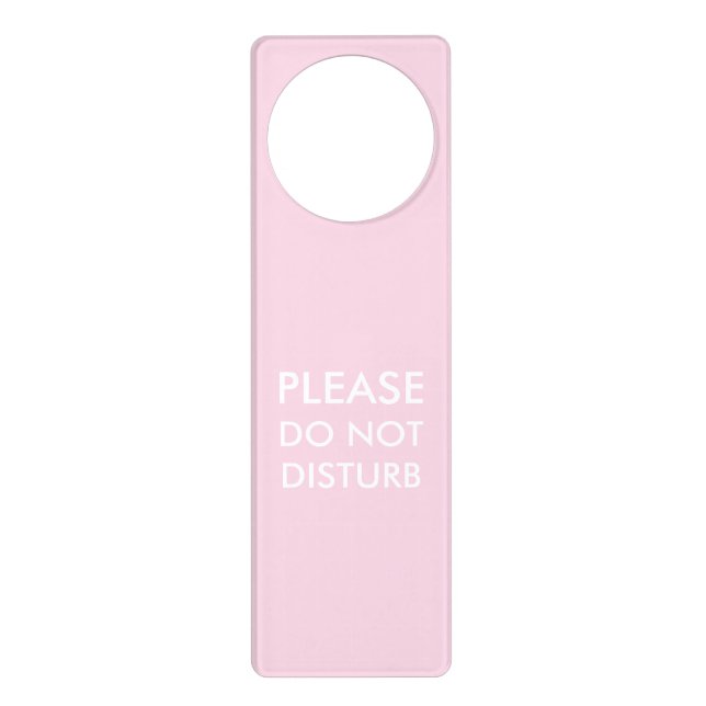 Please Do not Disturb light pink custom minimalist Door Hanger (Front)