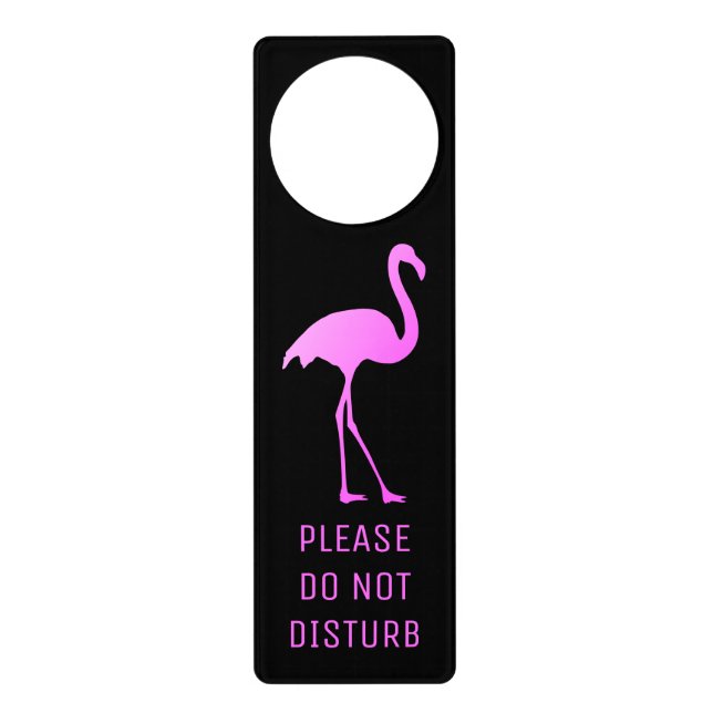 Please do not disturb pink flamingo door hanger (Front)