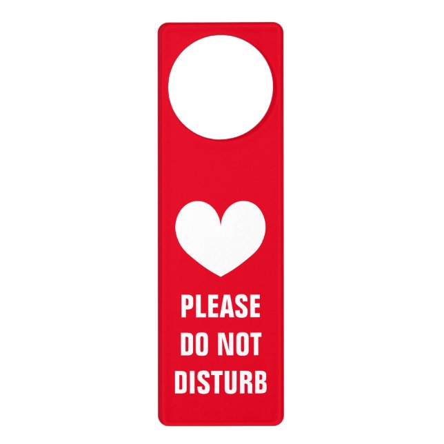 Please Do not disturb red heart icon Door Hanger (Front)