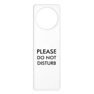 Please Do Not Disturb white and black minimalist Door Hanger