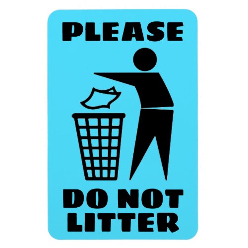 Please Do Not Litter Black and Blue Customized Magnet