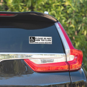 Please do not park too close wheelchair access req sticker