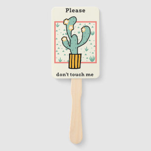 Please Do Not Touch Cactus Hand Fan