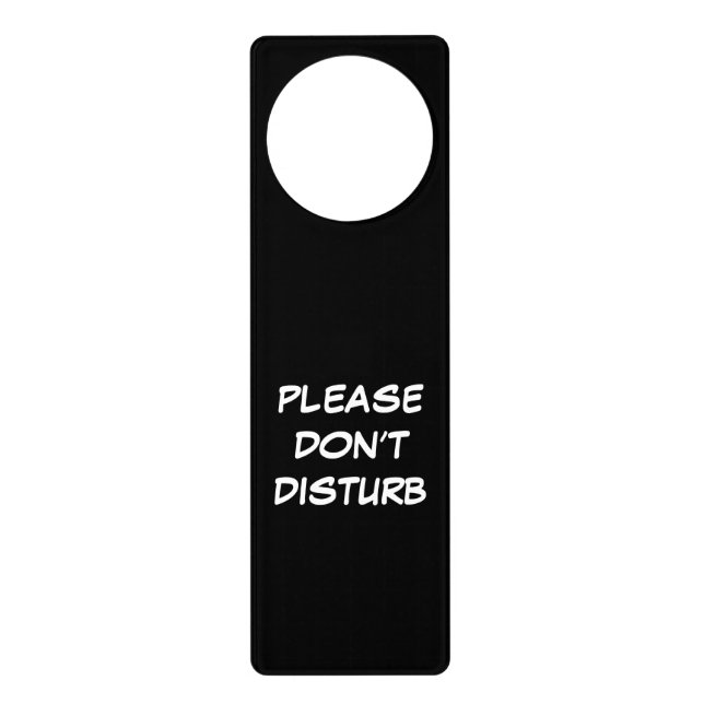 Please don’t disturb custom handwritten text black door hanger (Front)