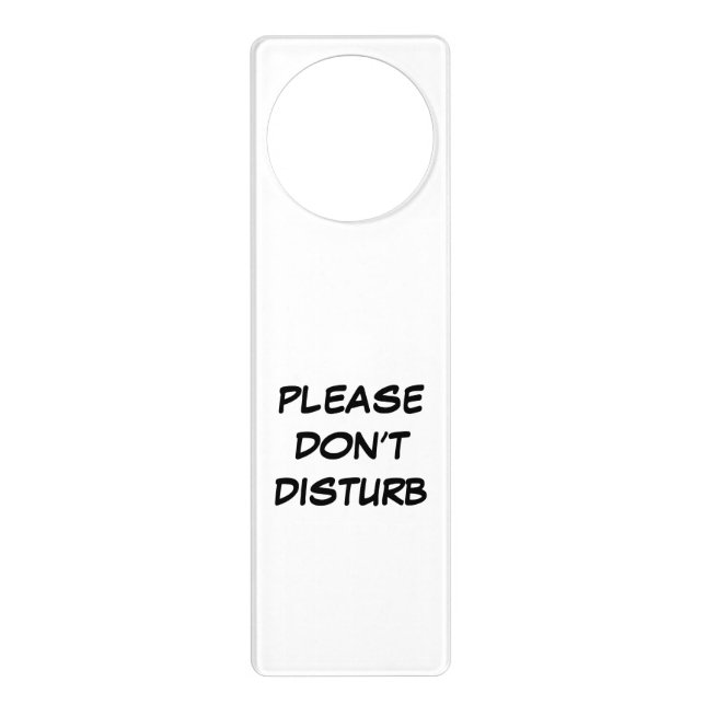 Please don’t disturb custom handwritten text white door hanger (Front)