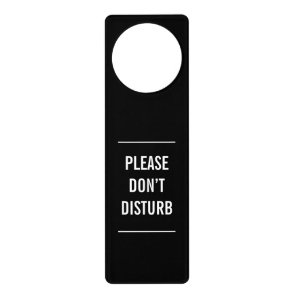Please don’t disturb custom text modern black door hanger