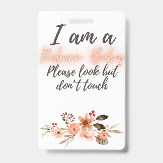 Please Don’t Touch Reborn Doll Car Seat Tag Badge