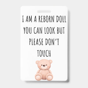 Please Don’t Touch Reborn Doll Car Seat Tag Badge