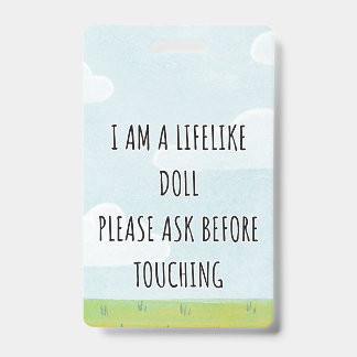 Please Don’t Touch Reborn Doll Car Seat Tag Badge