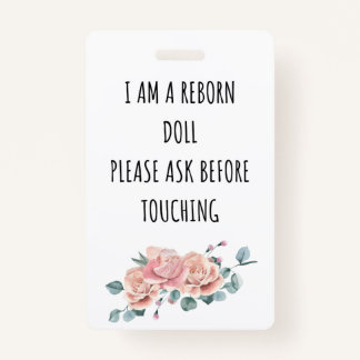 Please Don’t Touch Reborn Doll Car Seat Tag Badge