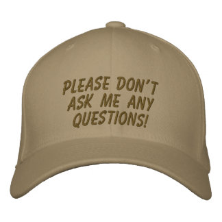 Please don't ask me any questions! embroidered baseball cap