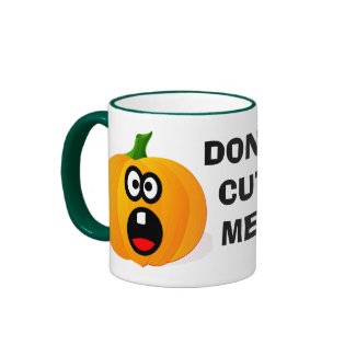 Please Don't Cut the Scared Halloween Pumpkin mug