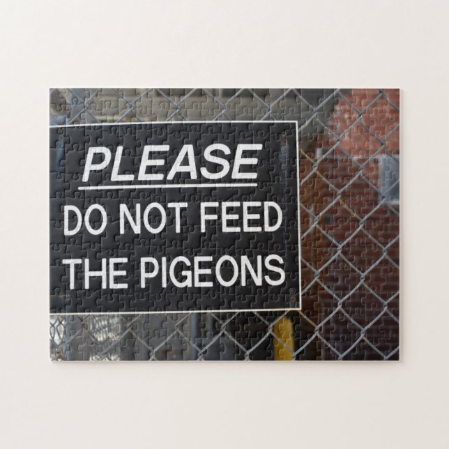 Please Don't Feed the Pigeons New York City NYC Jigsaw Puzzle (Horizontal)
