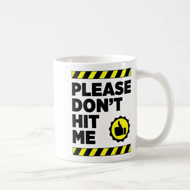 Please Don't Hit Me - Art On Back Fun Safe Cyclist Coffee Mug (Right)