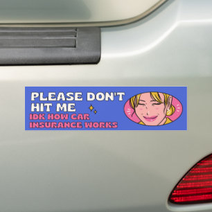 Please Don't Hit Me , Funny Bumper Bumper Sticker