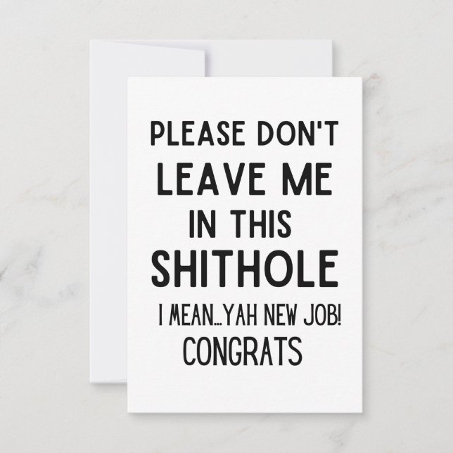 please don't leave me... Funny coworker leaving  Announcement (Front)