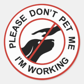 Please don't pet me. I'm working K9 Patch Classic Round Sticker