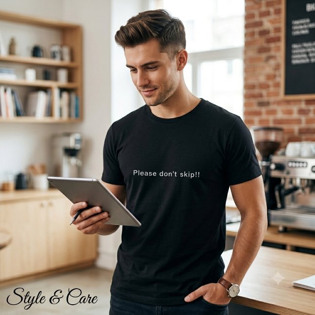 Please don't skip! Statement Mark Black Men's T-Shirt (Please don't skip! Statement Mark Black Men's T-Shirt)