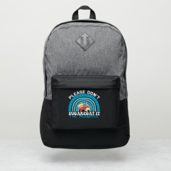 Please Don't Sugarcoat It I'm Diabetic Funny Gift Port Authority® Backpack by ArtificialDesigner at Zazzle