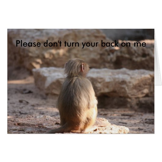 Please don't turn your back on me cards (Front Horizontal)