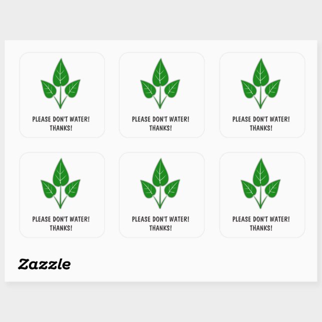 Please Don't Water Stickers - Plants