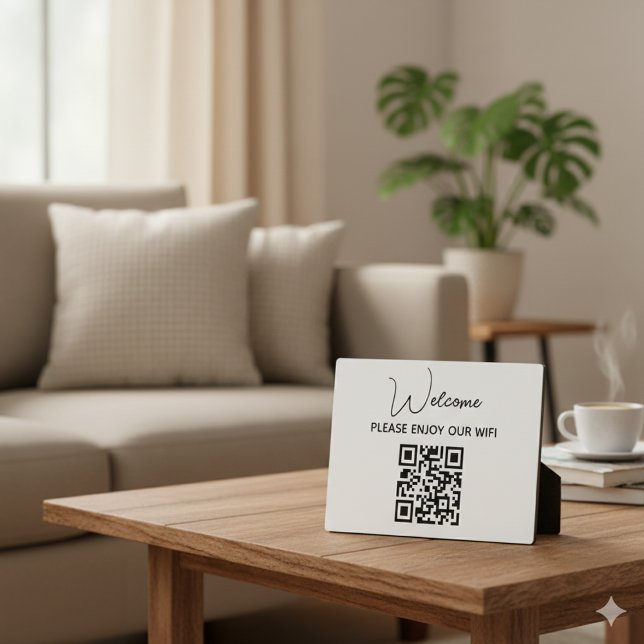 Please Enjoy Our Wifi | WIFI Welcome QR Code  Plaque (Creator Uploaded)