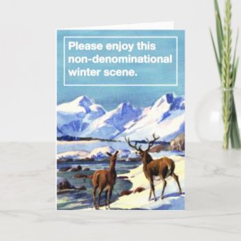 Please Enjoy This Nondenominational Winter Scene.  Holiday Card by eRocksFunnyTshirts at Zazzle