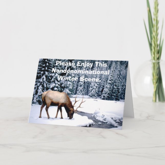Please Enjoy This Nondenominational Winter Scene. Holiday Card (Front)