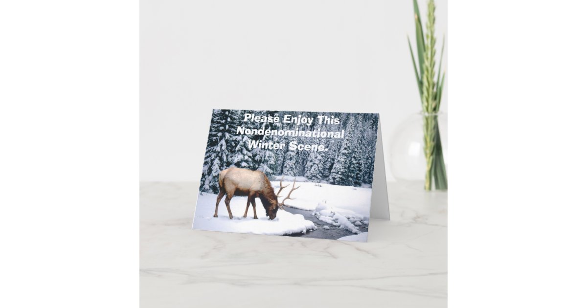 Please Enjoy This Nondenominational Winter Scene Holiday Card