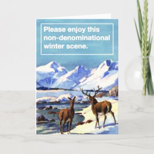 Please Enjoy This Nondenominational Winter Scene Holiday Card