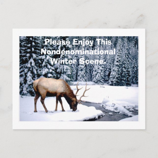 Please Enjoy This Nondenominational Winter Scene. Postcard (Front)