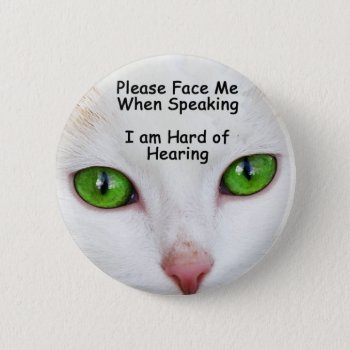 Please Face Me Button Cat Eyes by Ragtimelil at Zazzle