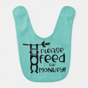 Please Feed The Monkey Cute Funny Baby Bib