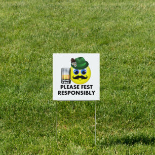 Please Fest Responsibly Oktoberfest Emoji Sign