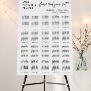 Please Find Your Seat 20 Tables Seating Chart Foam Board