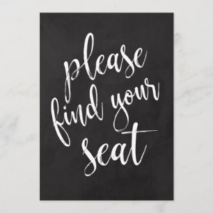 Please Find Your Seat Affordable Chalkboard Sign Invitation